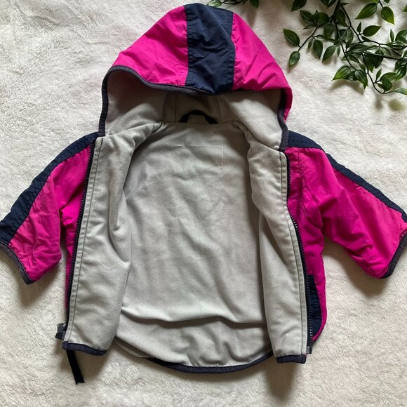 Please Mum Fleece-Lined Hooded Jacket 12-18M | Pink & Navy Windbreaker VGUC - Picture 7 of 16
